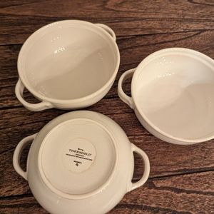 Set of 3 Threshold 13oz Porcelain Woodbridge Soup Bowl with Handles